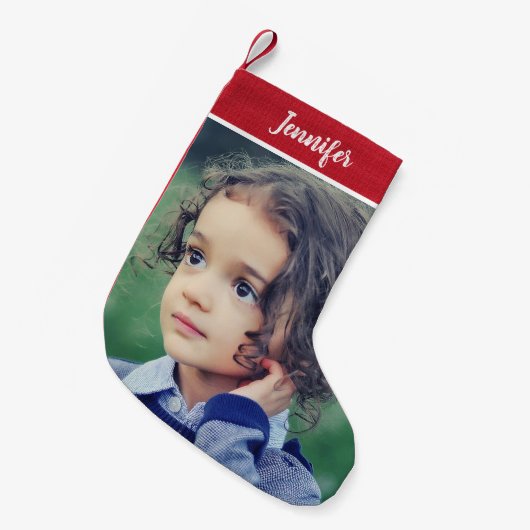 自分のフルフォトクリスマスを作成する スモールクリスマスストッキング (正面 (吊り時))
