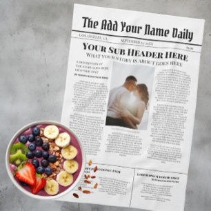 自分のフロントページニュース記事の写真パーソナライズされた キッチンタオル