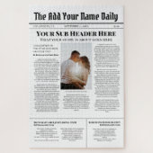 自分のフロントページニュース記事の写真パーソナライズされた ジグソーパズル (縦)