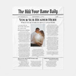 自分のフロントページニュース記事の写真パーソナライズされた フリースブランケット