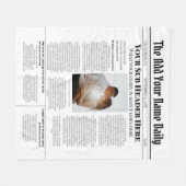 自分のフロントページニュース記事の写真パーソナライズされた フリースブランケット (正面(横))