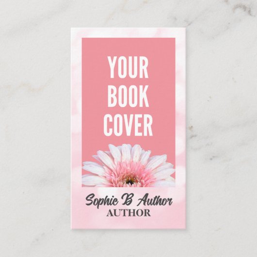 自分のブックカバーの追加プロモーションピンク作家 名刺 (正面)