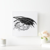 自分のブラックドラゴンを作る スクエア壁時計 (ホーム)