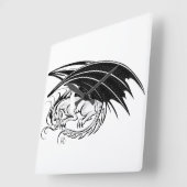 自分のブラックドラゴンを作る スクエア壁時計 (傾斜)