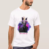 自分のブラックユニコーンカラフルを作成する Tシャツ (正面)