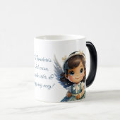 自分のブルネットガールクリスマスエンジェルを作成 モーフィングマグカップ (正面右)