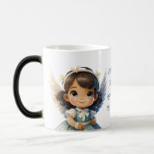 自分のブルネットガールクリスマスエンジェルを作成 モーフィングマグカップ (左)