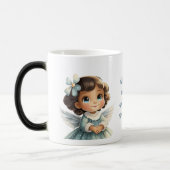 自分のブルネットブルーエンジェルクリスマスを作成 モーフィングマグカップ (左)