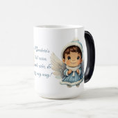 自分のブルネットボーイブルーエンジェルクリスマスを作成 モーフィングマグカップ (正面右)