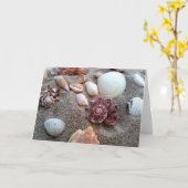 自分のプライベートビーチグリーティングカード カード (黄色い花)