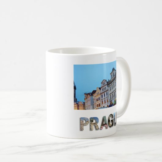 自分のプラハ休暇の旅行写真を作成する コーヒーマグカップ (正面右)
