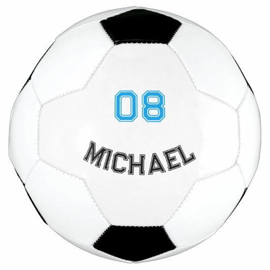 自分のプレイヤー名を作成するジャージー番号のカスタム サッカーボール (正面)