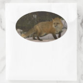 自分のプロジェクトを作成するためのシール – キツネ 楕円形シール (バッグ)