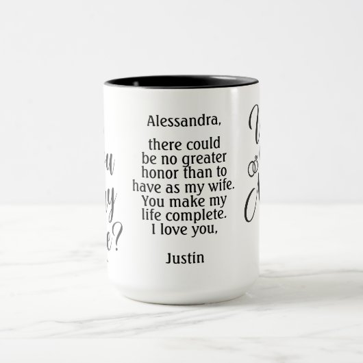 自分のプロポーズ結婚を作成する マグカップ (中央)