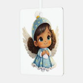 自分のベビーの最初の笑顔の天使を作成 メタルオーナメント (正面左)