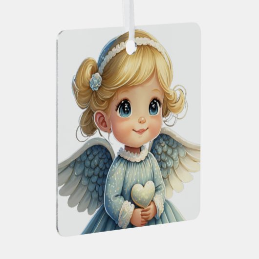 自分のベビーの第1回の天使を作成 メタルオーナメント (正面右)