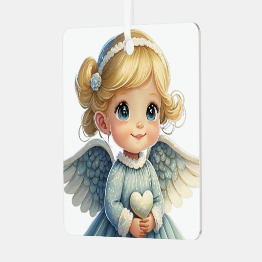 自分のベビーの第1回の天使を作成 メタルオーナメント (正面左)