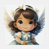 自分のベビーの第1回Christmas Bright Angelを作成 メタルオーナメント (正面)