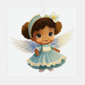 自分のベビーの第1回Christmas Chubby Angelを作成 メタルオーナメント (正面)