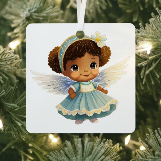 自分のベビーの第1回Christmas Chubby Angelを作成 メタルオーナメント (インサイチュ)