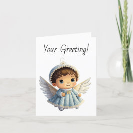 自分のベビーガールエンジェルクリスマスを作成 シーズンカード