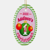 自分のベビー（名前）1番目の初めてのクリスマス セラミックオーナメント (右)