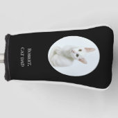 自分のペットの写真を作る猫のパパブラック ゴルフヘッドカバー (正面)