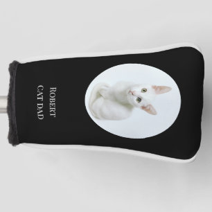 自分のペットの写真を作る猫のパパブラック ゴルフヘッドカバー