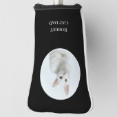 自分のペットの写真を作る猫のパパブラック ゴルフヘッドカバー (回転90)