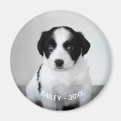 自分のペットの写真名と年を作成する マグネット (正面)