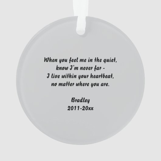 自分のペットの写真記念オーナメントを作成 オーナメント (裏面)