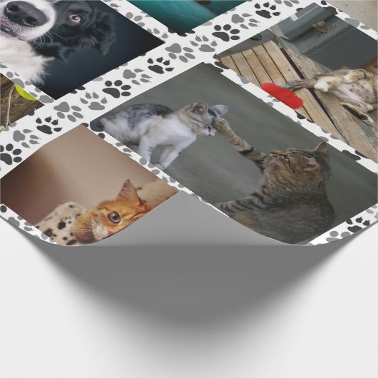 自分のペットカスタムの写真を作成する猫犬 ラッピングペーパー (角)
