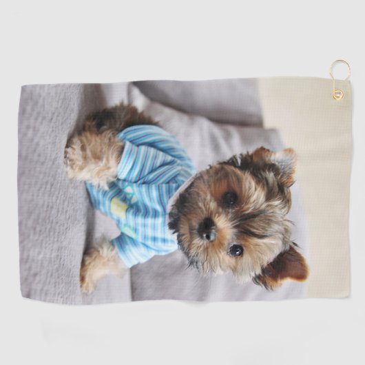 自分のペットカスタムフォトゴルフタオルを作成 ゴルフタオル (横)