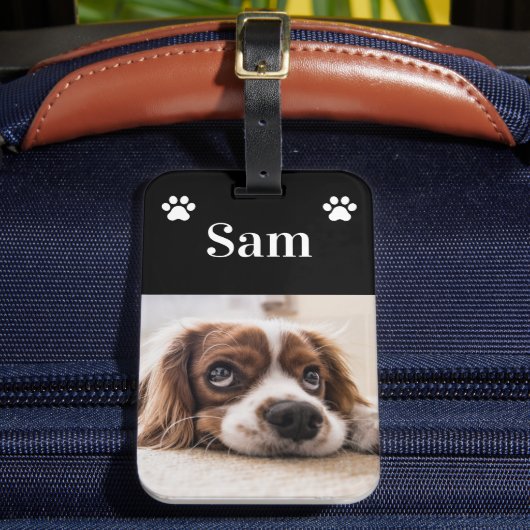 自分のペットパーソナライズされたの写真犬を作成 ラゲッジタグ (正面インサイチュ2)