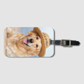 自分のペットパーソナライズされたの写真犬を作成 ラゲッジタグ (正面横)
