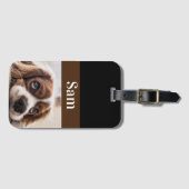 自分のペットパーソナライズされたの写真犬を作成 ラゲッジタグ (正面横)