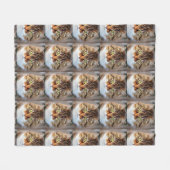 自分のペットパーソナライズされた写真の作成 フリースブランケット (正面(横))