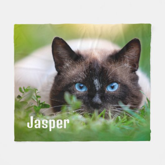 自分のペットパーソナライズされた犬の家族の写真を作成 フリースブランケット (正面(横))