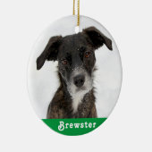 自分のペット犬の写真を作成するクリスマスオーナメント セラミックオーナメント (右)