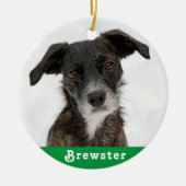 自分のペット犬の写真を作成するクリスマスオーナメント セラミックオーナメント (正面)