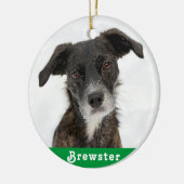 自分のペット犬の写真を作成するクリスマスオーナメント セラミックオーナメント (左)
