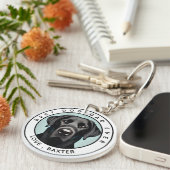 自分のペット犬の写真を作成パーソナライズされた キーホルダー (正面右)