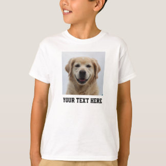 自分のペット犬の写真名を作成する Tシャツ