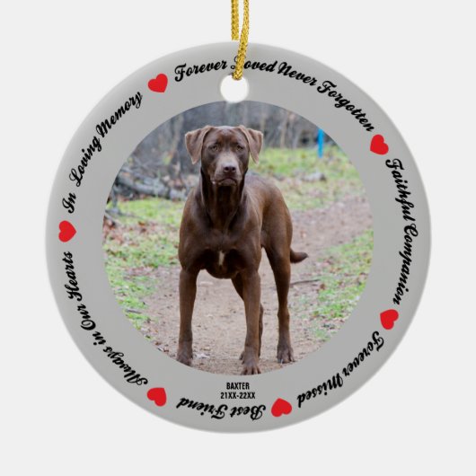 自分のペット犬の記念陶芸オーナメントを作成 セラミックオーナメント (正面)