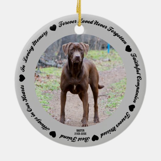 自分のペット犬の記念陶芸オーナメントを作成 セラミックオーナメント (裏面)