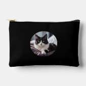 自分のペット猫の写真を作成Travel エレガント Black アクセサリーポーチ (正面)