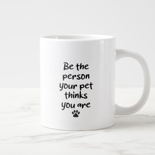 自分のペット考えになれ ジャンボコーヒーマグカップ (右)