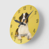 自分のペット、犬を作成する ラウンド壁時計 (傾斜)