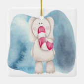 自分のペパーミントエレファントクリスマスを作成する セラミックオーナメント (裏面)