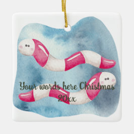 自分のペパーミントワームのクリスマスを作成 セラミックオーナメント